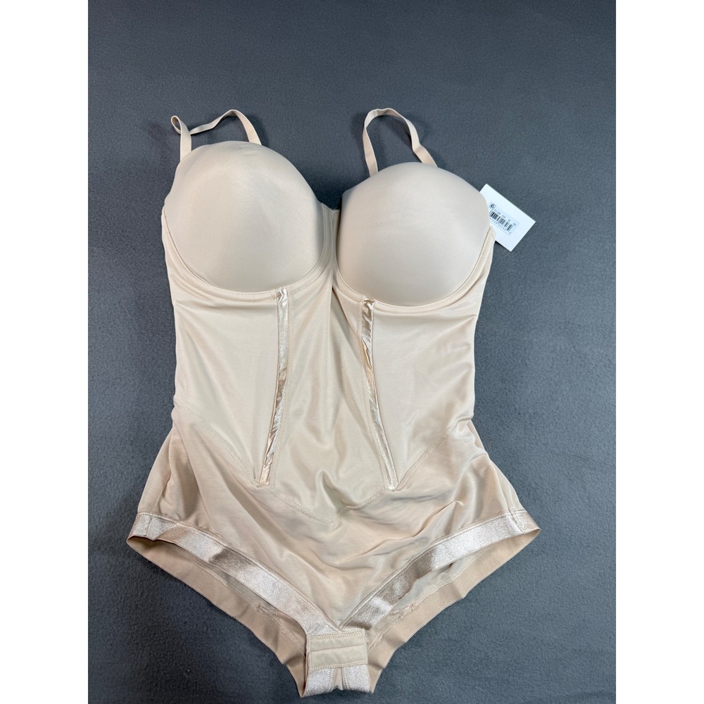 Maidenform Womens Shapewear Bodysuit 40DD Built-In Bra Nude Firm Control NWT